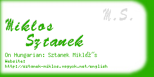 miklos sztanek business card